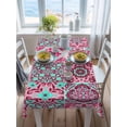 thumbnail image 3 of Vintage Middle Century Rectangle Tablecloth, Abstract Bohemia Style Aztec Pink Waterproof & StainResistant Tablecloth, Washable Oil-proof Table Cover for Dining/Party/Wedding/Camping/Buffet 60x84 In, 3 of 9