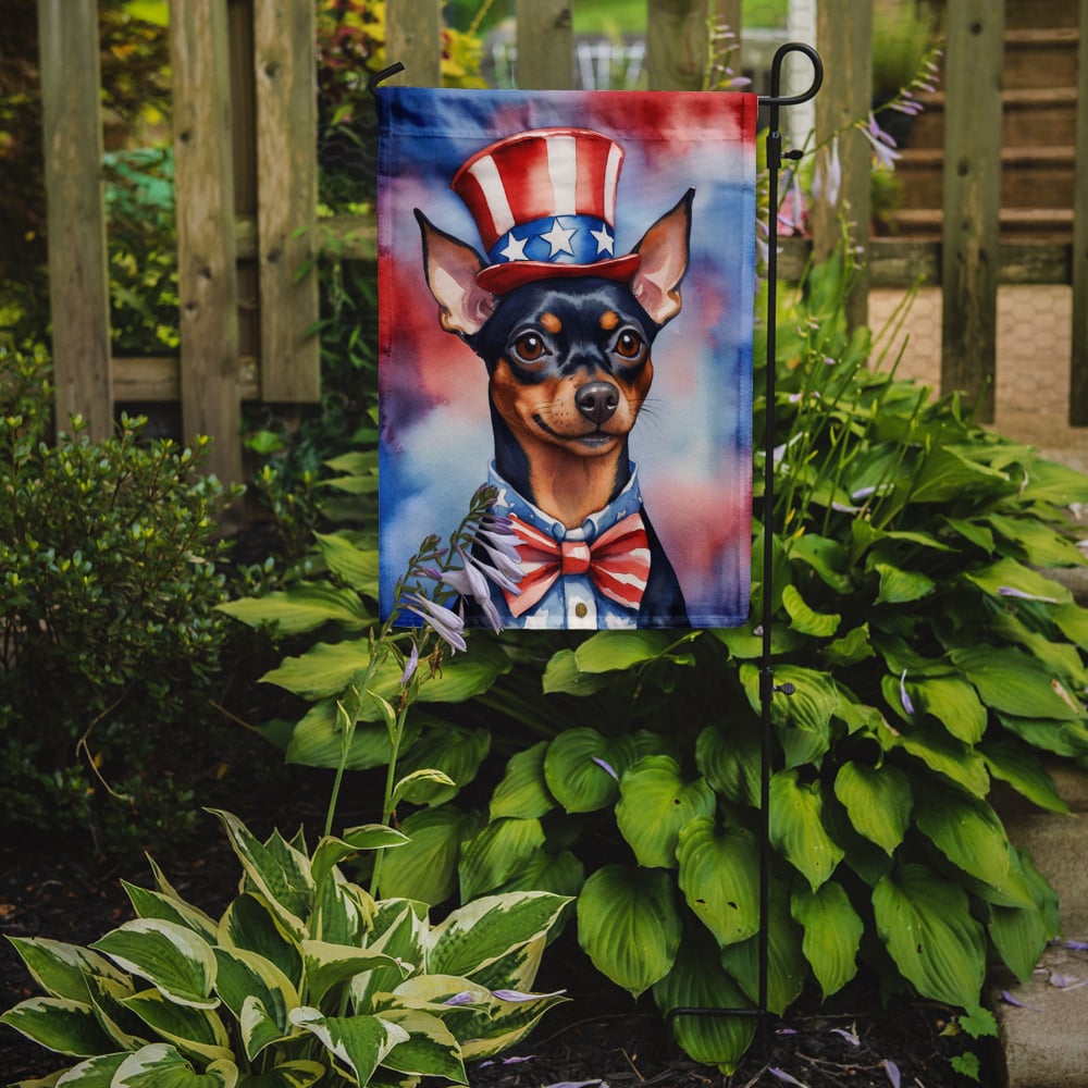 Miniature Pinscher Patriotic Garden Flag 11.25 in x 15.5 in