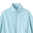 thumbnail image 5 of Gubotare Girl Clothes Winter Girls' Tracksuit Set Wide Leg Pants Solid Long Sleeve Stand Collar Sports & Active Wear 7T 8T (Blue,7-8 Years), 5 of 8