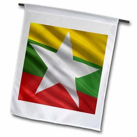 3dRose, Flag of Myanmar waving in the wind, 18 x 27 inch Garden Flag