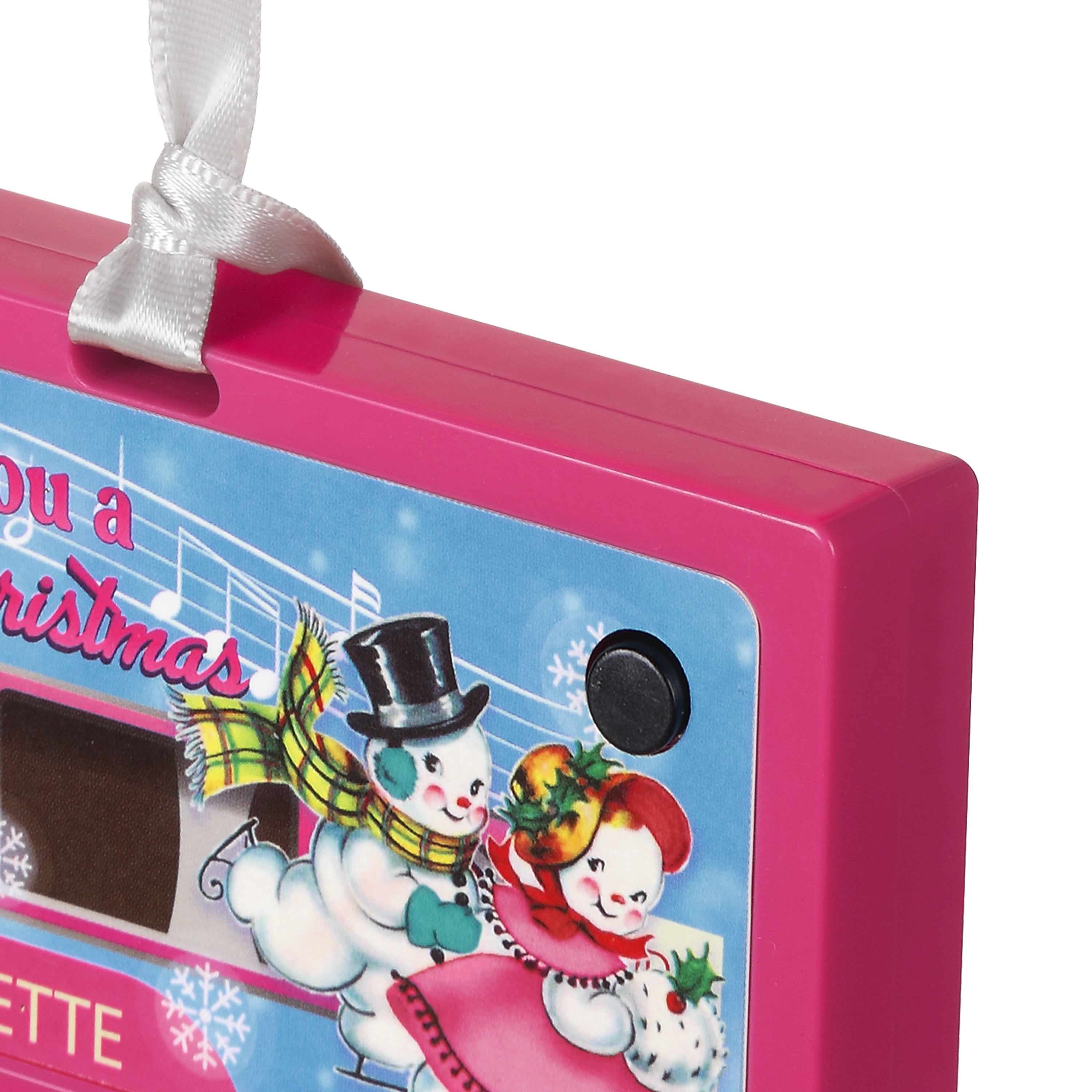 Mr. Christmas Retro Mini Cassette Ornament, Pink, Mr. Christmas Pink Cassette Ornament
