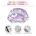 thumbnail image 5 of YFYANG Women's Double Waterproof Shower Cap, Purple Striped Flowers Reusable Hair Cap for All Hair Styles and Head Sizes, 5 of 9