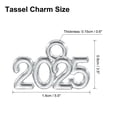 thumbnail image 2 of Year Charm 2025 Pattern Zinc alloy Tassel Graduation Ancient Silvery 60 Pcs, 2 of 7