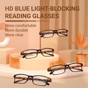 TERAISE Fashion Anti-Blue Light Resin Reading Glasses,Leopard,3.50x 4 Pack