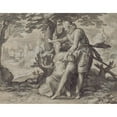 thumbnail image 3 of Joachim Wtewael 18x15 Black Modern Framed Museum Art Print Titled - Young Woman Assisted by a Gentleman (1609-1611), 3 of 5