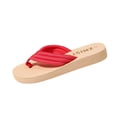 thumbnail image 2 of BADHUB Women's Casual Non slip Flat Bottom Flip Flops Comfortable Soft Bottom Summer Vacation Flat Flip Flops Red 41, 2 of 6