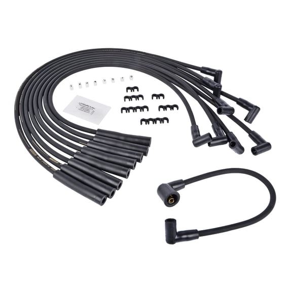JEGS 8.5mm Black Ultra Pow'r Wires for Ford 351W, 351C, 390, 429, 460 with HEI Cap