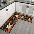 thumbnail image 3 of Halloween Kitchen Rug Set Of 2 Non Slip Kitchen Mats for Floor,Night Ghost Bat Evil Pumpkin Halloween Kitchen Runner for Bathroom,Room Bath (47x17+30x17 Inches), 3 of 7