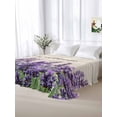 thumbnail image 5 of Purple Lavender Queen Size Flat Sheet, Wrinkleproof & Fadeproof Cooling Flat Bed Sheet Only, Purple Spring Floral Wildflower Plant Breathable Soft Bedding Top Sheets 90 x 102 Inches, 5 of 8