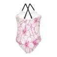 BZSMCE Hibiscus Flower Red Lines Pattern For One-Piece Swimsuit with ...
