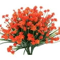 thumbnail image 1 of 8 Racimos de flores artificiales para exteriores - Arbustos verdes para decorar jardín y porche, 7 tallos cada uno, sin riego ni mantenimiento, 1 of 1