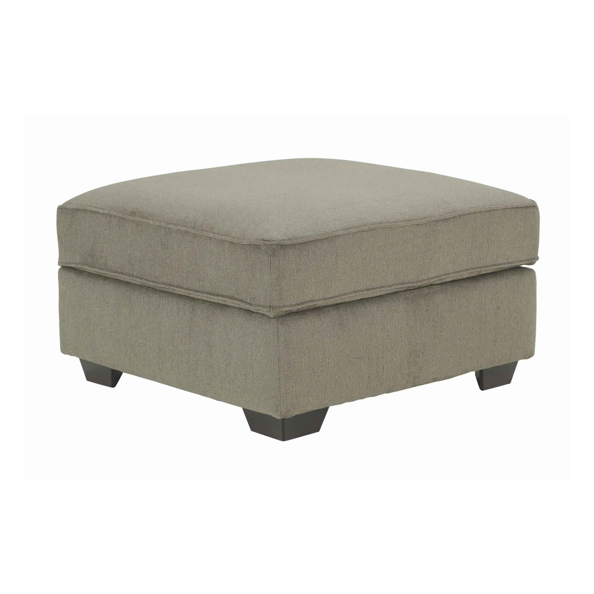 Fabric Upholstered Storage Ottoman with Tapered Legs, Taupe Gray