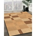 thumbnail image 3 of Ahgly Tapis Rond Lavable en Machine Intérieur Transitionnel Jaune Orange, 5 Pieds Rond, 3 of 7