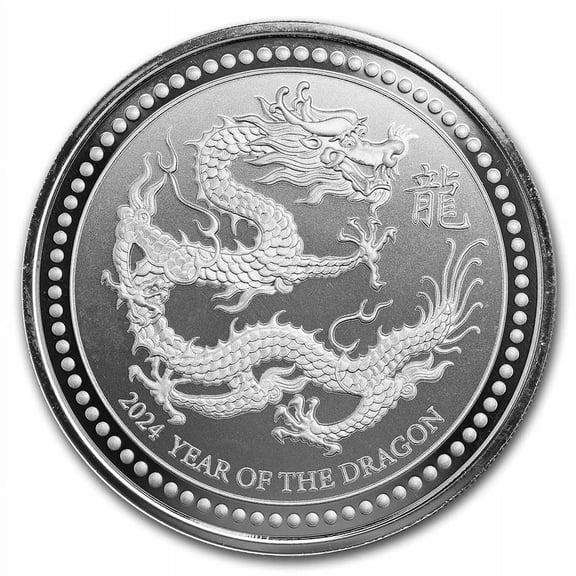 2024 Samoa 2 oz Silver 5 Tala Year of the Dragon BU