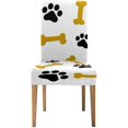 thumbnail image 1 of ABPHQTO Funda protectora para silla con estampado de pata de perro y hueso, funda protectora para asiento para comedor, Hotel, boda, fiesta, juego de 1, 1 of 4