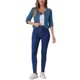 thumbnail image 2 of CHAQUETA DE JEAN CORTA SIN CUELLO PARA MUJERES CON MANGAS 3/4 EN AZUL PAVO M, 2 of 5
