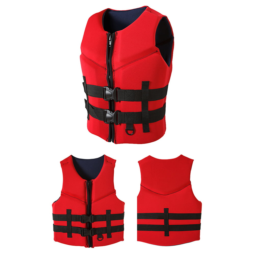GEjnmdty Adults Life Jacket Neoprene Safety Life Vest for Water Ski Wake  Board Swimming Outdoor Accessories (XXL Red) 