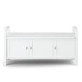 thumbnail image 6 of Simpli Home Warm Shaker SOLID WOOD 44 inch Wide Transitional Entryway Storage Bench in White, 6 of 7