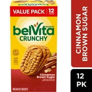 belVita Cinnamon Brown Sugar Breakfast Biscuits, Value Pack, 12 Packs (4 Biscuits Per Pack)