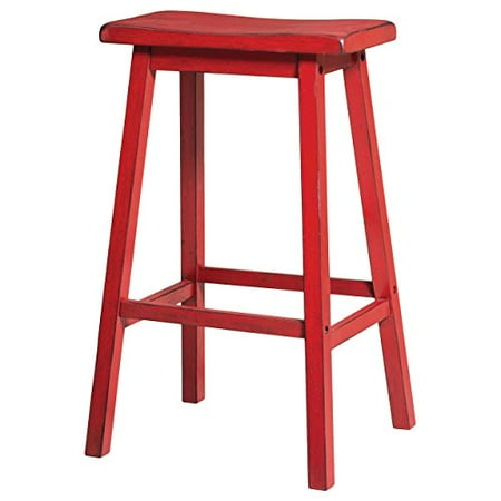 Modhaus Living Contemporary Style 29 Inch Bar Height Saddle Seat Modhaus Living Contemporary Style 29 Inch Bar Height Saddle Seat Stools Red Finish