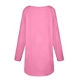thumbnail image 4 of Wang6 Long Sleeve V Neck T Shirts for Womens Plus Size Loose Fit Tunic Tops Causal Crew Neck Long Solid Tees Shirts Pink M, 4 of 5