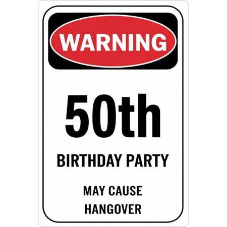 Manyige c 50th Birthday Hangover Metal Sign 8x12in Round Celebration Plaque for Party Wall Decor Milestone Gift