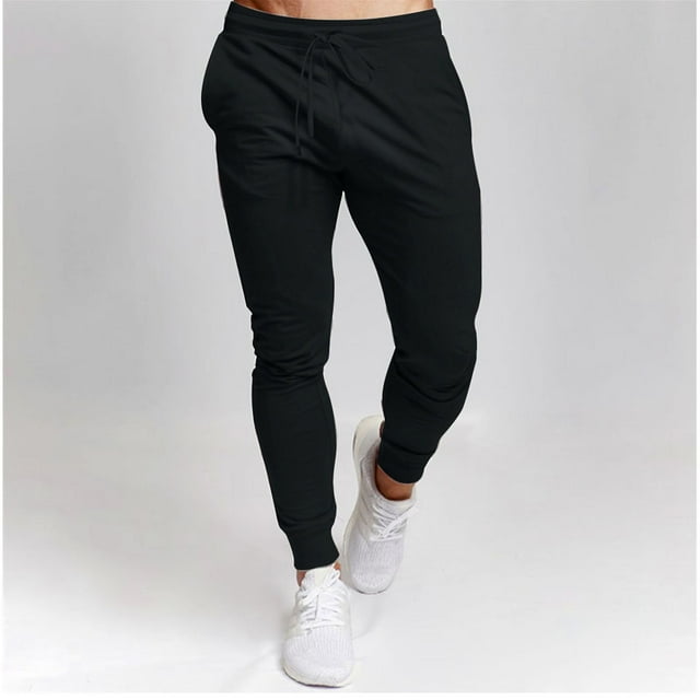 AherBiu Sweatpants For Men Fleece Lined Drawstring Elastic Waisted Joggers With Pockets Running Gym Workout Trousers