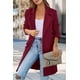 thumbnail image 3 of Blazer PRETTYGARDEN Mujer Manga Larga Corte Suelto Rojo Vino Talla L, 3 of 8