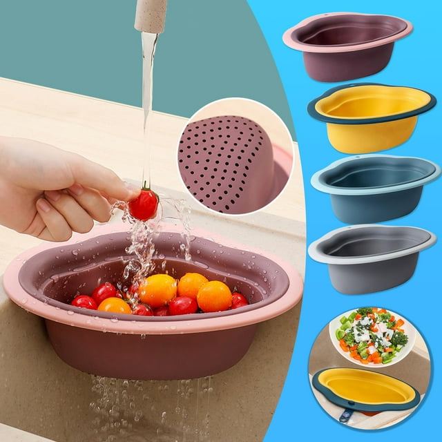 mtvxesu Reversible Sink Basket with Filter for Vegetables and Kitchen Tools, Triangular Design for Corner Fit, Durable Pp Material, Multipurpose Kitchen Organizer, 1 Unit
