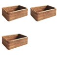 thumbnail image 1 of 3X Hand-Woven Wicker Basket Fruit, Tea and Bread Basket Rectangular Storage Box for Cosmetics, 1 of 5