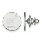LogoArt Sterling Silver Rhodium-plated Navy Lapel Pin