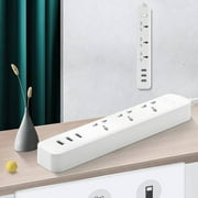 Angle View: Surge Protector Three-pin Plug Porous Smart Socket with 3 USB Charging Ports for Home