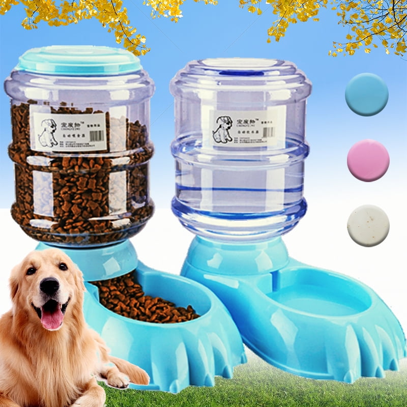Automatic Pet Water Food Dispenser 3.8L Large Capacity SelfDispensing Gravity Pet Feeder