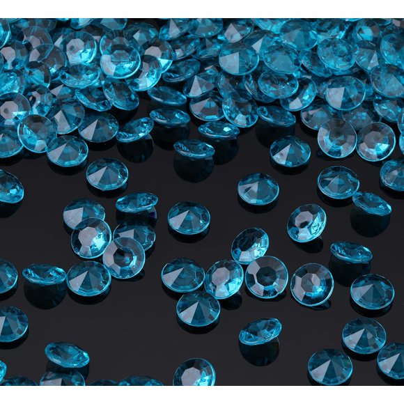 Gajozon 1200 Pcs 0.39 Pouces Diamants Transparents Cristaux Gemmes Acryliques Décoration de Table de Mariage Décorations de Fête de Noël Remplissage de Vase de Douche Nuptiale (0.39 Pouces, Couleur Mer)