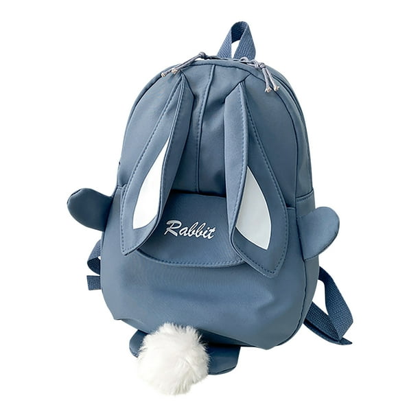 Mochila escolar con diseño de conejito para niños | Mochila pequeña de color liso para niños y niñas | Mochila para preescolar | Mochila ligera de poliéster