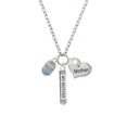 thumbnail image 2 of Delight Jewelry Silvertone Light Blue Baby Shoe with Crystal Strap Always My Mother Bar Zoe Necklace, 2 of 4