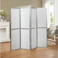 thumbnail image 2 of Roundhill Furniture Giyano Rice Paper/Wood 4-Panel Screen Room Divider in Sliver, 2 of 5