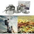 thumbnail image 2 of PinesC Batterie de Cuisine de Camping, Kit de 8 Pcs, Mini Batterie de Pique-Nique avec Pot/casserole/tasses, Batterie de Cuisine en Acier Inoxydable pour Camping en Plein Air Randonnée Argent Argent, 2 of 5