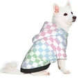thumbnail image 5 of Cauagu Colorful Checkerboard Pattern Winter Pet Hoodie Sweatshirts- Dog Hoodie Sweater with Leash Hole - Cute Dog Hoodie - Pet Clothes Puppy Cat Custume -X-Large, 5 of 8