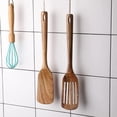 thumbnail image 4 of SNNROO Wooden Spatula, Heat Resistant Non Stick Acacia Wood Spatula ,Handmade Long Handle Flat Cookware for Kitchen, 4 of 6