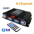 thumbnail image 3 of 2X Amplificador de Audio HIFI Bluetooth 5.0 Amplificador de Sonido Digital de 4 Canales para Sistemas de Audio Domésticos, Automóvil, Karaoke Compatible con USB SD AUX, 3 of 8