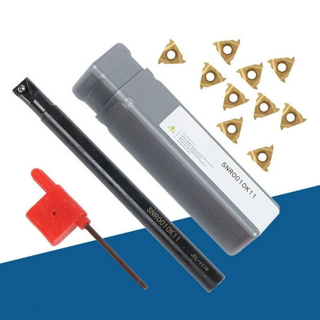 

SNR0010K11 Lathe Boring Bar Turning Tool +10pc 11IR A60 Inserts Blades Tool