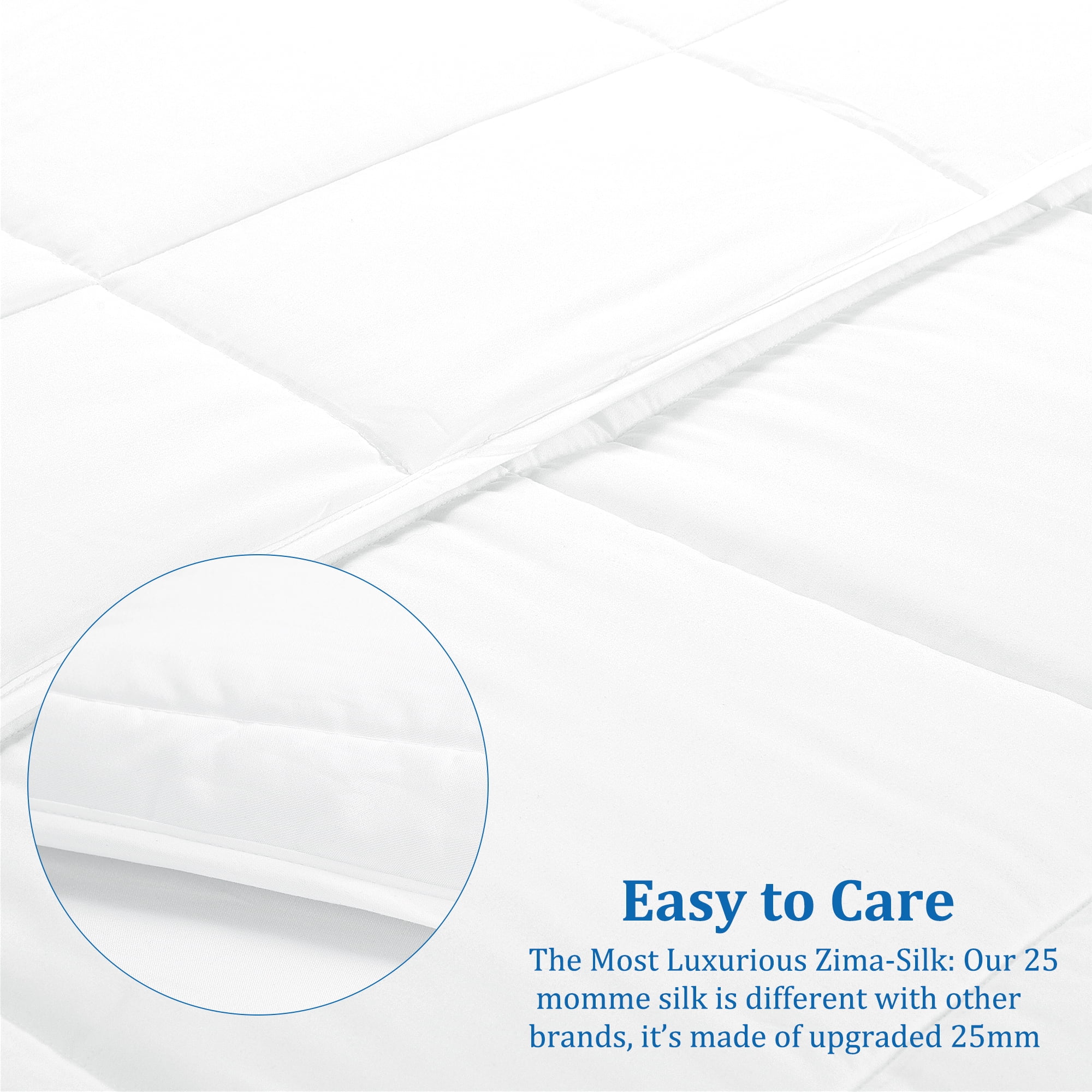 Unique Bargains Quilt Soft Lightweight Down Alternative Comforter White King