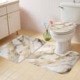 thumbnail image 2 of Marble Gold Bath Mat 3 Piece Bathroom Rug Set, Abstract Luxury Wave Gold Marbling Modern Non Slip Bath Rug Contour Mat and Toilet Lid Cover, Absorbent Shower Mats Soft Bath Rugs and Mats Sets, 2 of 8
