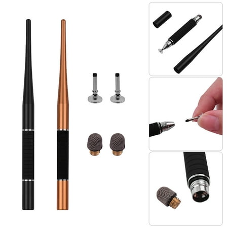 2-in-1 Capacitive Stylus Pen High Precision with Fiber Tip and Disc Tip Metal TouchScreen Pen for Cell Phone Tablet Laptop Writing Drawing Pack of 2pcs (Best Touch Screen Pen For Laptop)