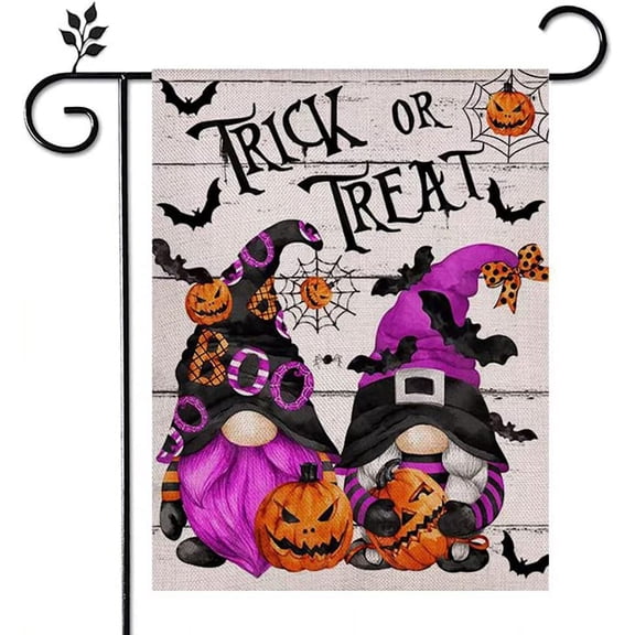 Rtmgob Halloween Garden Flag, Halloween Welcome Garden Flag for Festive Yard Autumn Pumpkin Outside Party and Farmhouse Decoration
