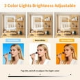 thumbnail image 3 of Satifur Vanity Desk with Mirror & Lights, GRWM Vanity with Drawers & Storage Shelves, Makeup Dressing Table with Charging, Nature, 3 of 10