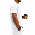 thumbnail image 6 of Men's Summer Vintage Solid Crewneck T-Shirt, Short Sleeve Textured Stretch Casual Tee, Loose Breathable Vacation Daily Wear, Big and Tall Sizes S-3XL White, 6 of 9