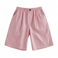 thumbnail image 4 of Girls Shorts Size 10-12 for School Striped Lightweight Pants Summer Stretch Elastic Waist Bermuda Shorts 4-13 Years Red 150, 4 of 7