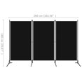 thumbnail image 4 of vidaXL 3-Panel Room Divider Black 260x180 cm, 4 of 4